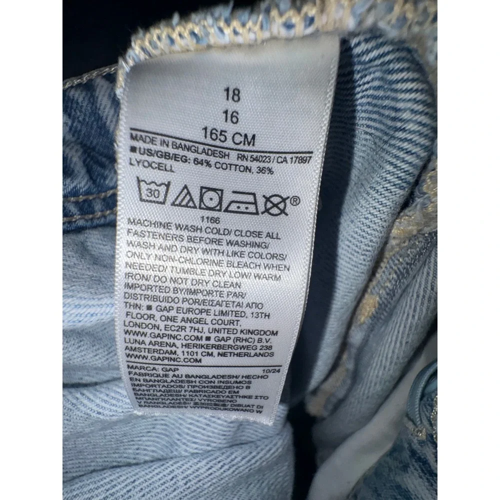 (CL) Gap Kids Girls Light Wash Denim Skater Mini Skirt 18 Light Blue Panel Skirt